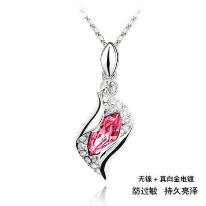Picture of Special Crystal Pendant Necklace - Red Austrian Crystal