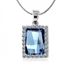 Picture of Square Shaped Crystal Pendant Necklace - Blue Zircon Crystal